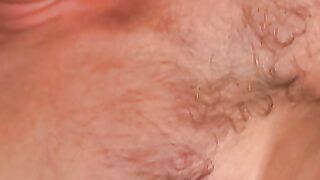 Bear belly amateur jerks his big dick and releases his load