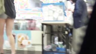 Japanese vixen filmed peeing hard through her shorts