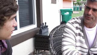 Hunky stepdad barebacks twink stepson and his gay lover