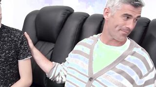 Hunky stepdad barebacks twink stepson and his gay lover