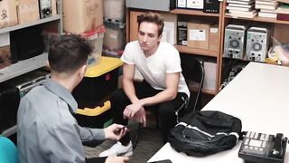 Twink suspect hammered bare in hard interracial threesome
