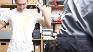 Twink suspect hammered bare in hard interracial threesome