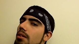 Badass straighty jacks off his cock while looking at the cam