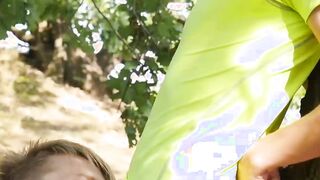 Skinny Brad Kalvo gets sucked by Jackson Fillmore outdoor