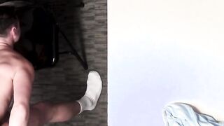 Security officer catches thieving jock and drills him bare