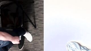 Security officer catches thieving jock and drills him bare