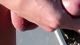 Ryan teasing his cock after he smokes and chills outside