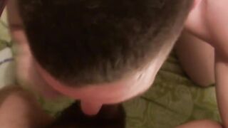 Dick devouring twink sucks for creamy facial POV style