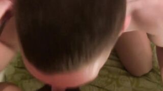 Dick devouring twink sucks for creamy facial POV style