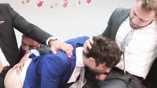 Fun after party foursome with drunk and horny coworkers