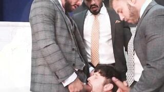Fun after party foursome with drunk and horny coworkers