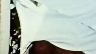 Vintage guys flexing after blowjobs before cumming hard