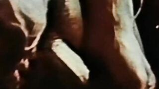 Vintage guys flexing after blowjobs before cumming hard