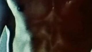 Vintage guys flexing after blowjobs before cumming hard