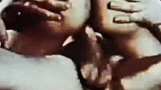 Vintage guys flexing after blowjobs before cumming hard