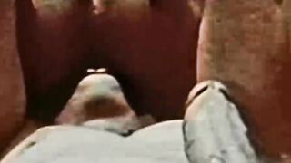 Vintage guys flexing after blowjobs before cumming hard