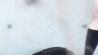 Naughty Japanese schoolgirls squirting piss in public