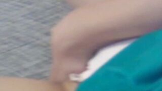 Lady from Japan playing with her tits and pussy