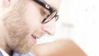 Trans cummer bareback anal fucks by her doctor
