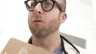 Trans cummer bareback anal fucks by her doctor
