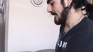 Bearded straight Latino with beard raw fucked for money