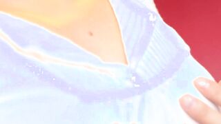 Sexy small tits babe Amber Pearl shows off her perfect body