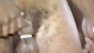 Sexy afro haircut black hunk jerks off his rock hard dick