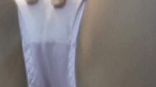 Beautiful Japanese lady fingering her tight pussy all alone