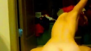 Stepsister is horny and masturbates