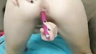 Petite Chick masturbating with her toy
