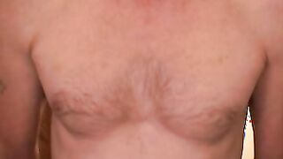Bearded mature homo jerks off his big dick and comes hard