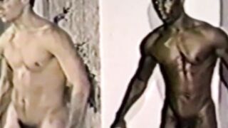 Hot muscular jocks tease and jerk off their rock hard cocks