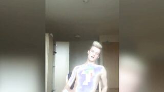 Gorgeous young blond making his strong cock cum