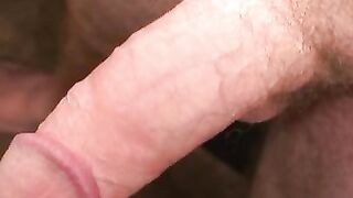 Mature gay dude jerks off and shoots his load on the plate