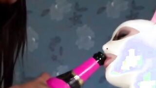 By Latex Domatrix Anna Mills juicy pussy gets whipped and drilled