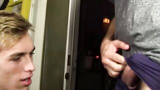 Bearded alt stud feeds his blond lover with cock and cum