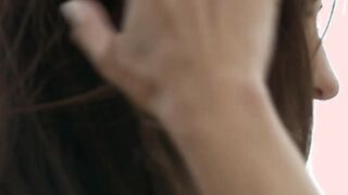 Nubile brunette beauty Demi Fray slow motion pussy teasing