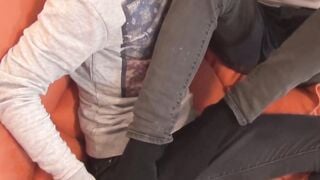 Naughty young gays bareback banging after sensual footjob