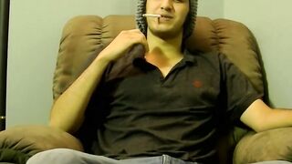The dude is about to earn some money by jacking it off