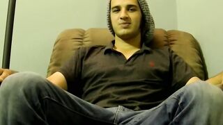 The dude is about to earn some money by jacking it off