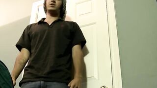 The dude is about to earn some money by jacking it off