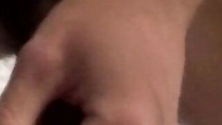 Tempting twink played with his cock and blowing smoke