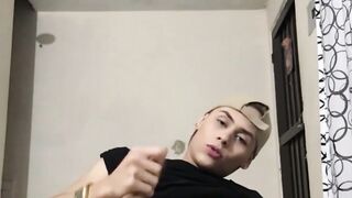 Pretty twink Zalar sprays loads of sticky cum in kinky solo