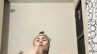 Pretty twink Zalar sprays loads of sticky cum in kinky solo