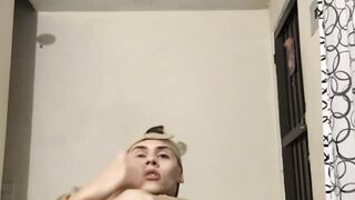 Pretty twink Zalar sprays loads of sticky cum in kinky solo