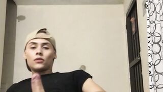 Pretty twink Zalar sprays loads of sticky cum in kinky solo