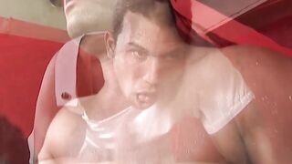 Young Latino drilling his partner bareback missionary