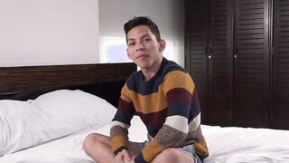 Young Latino lovers are having rough bareback session