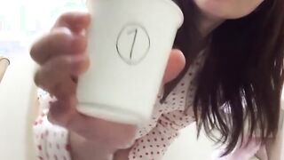 Kinky chick from Japan keeps track of how much she can pee