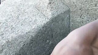 Ebony straight guy banged outdoor in threesome by Latin gays